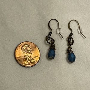 Cute dainty drop earrings. Dark Blue French hook